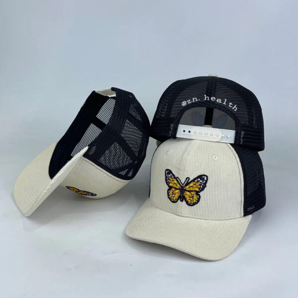 Creme Corduroy Trucker Hat - Image 2